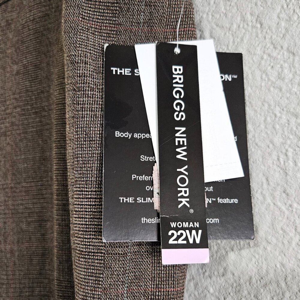 Business Pants Brown Plaid 22W